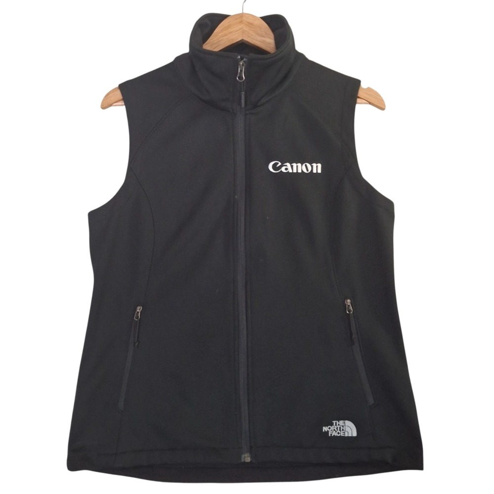 The North Face Womens Canon Softshell Vest Black Full Zip Size Medium M